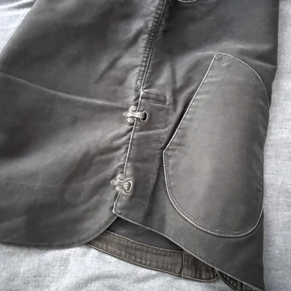 RRL Ralph Lauren Classic Old Style Vest Indigo Black Canvas Workwear Waistcoat